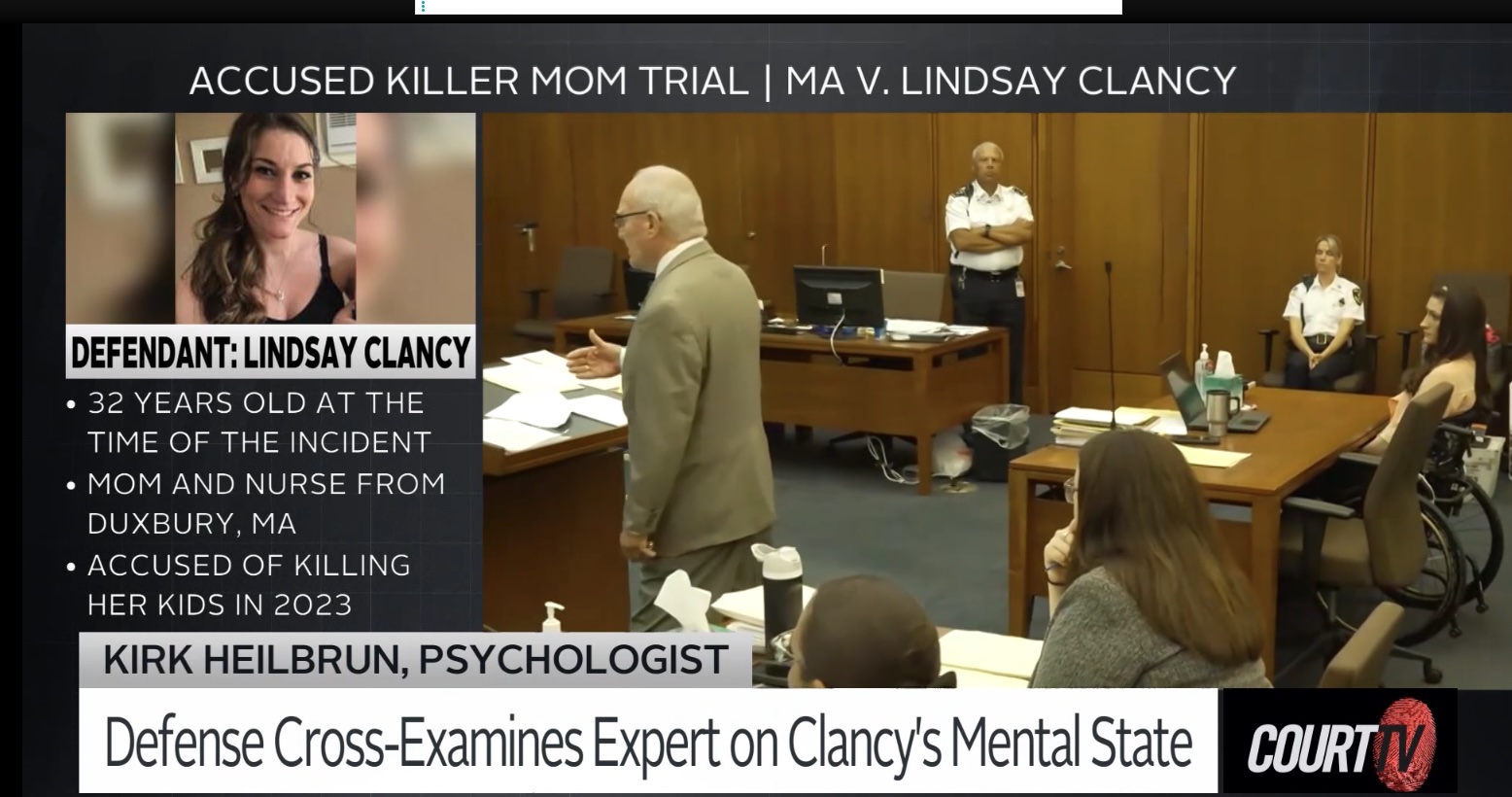 Screenshot of Court TV programming