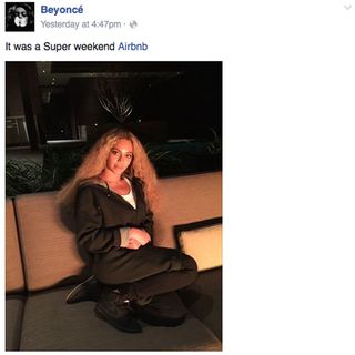 facebook post of beyonce on sofa