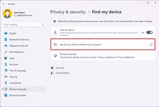 Open Devices settings online