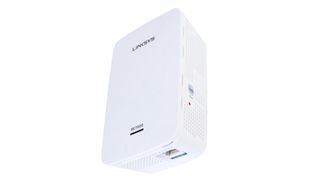 Linksys RE7000, one of the best wi-fi extenders, against a white background