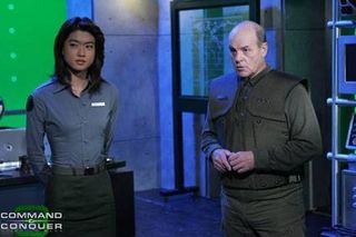 Grace Park and Michael Ironside on the G.D.I. command set.