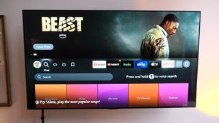 amazon fire tv stick interface showing off the tiny app menu