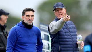 Yasir Al-Rumayyan and Martin Slumbers talk at the Alfred Dunhill Links Championship