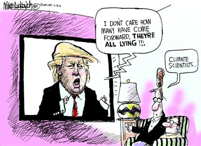 Political cartoon U.S. Donald Trump position on climate change