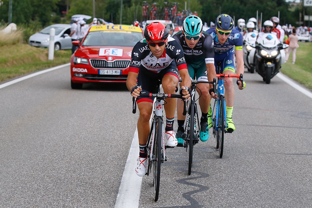 Marco Marcato leads the breakaway during stage 11 at the tour de France.