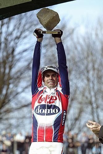 Van Petegem on the Roubaix podium