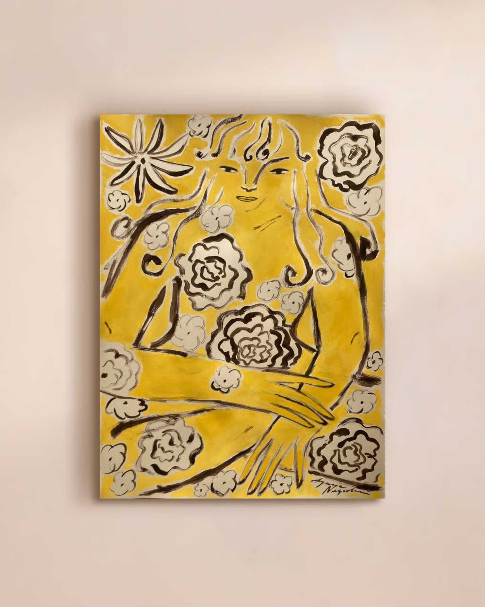 yellow figurative artwork