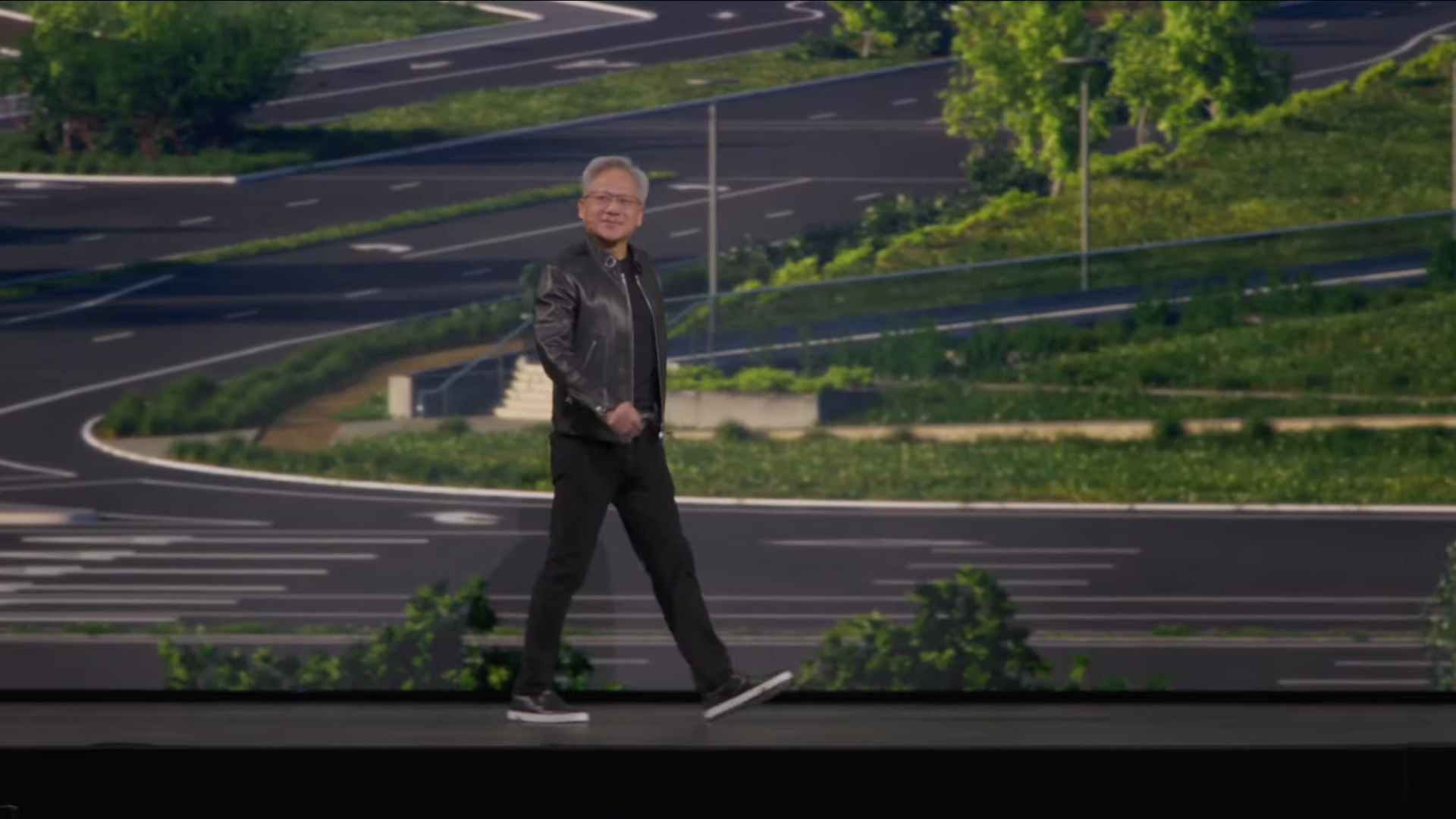 Jensen Huang walk out