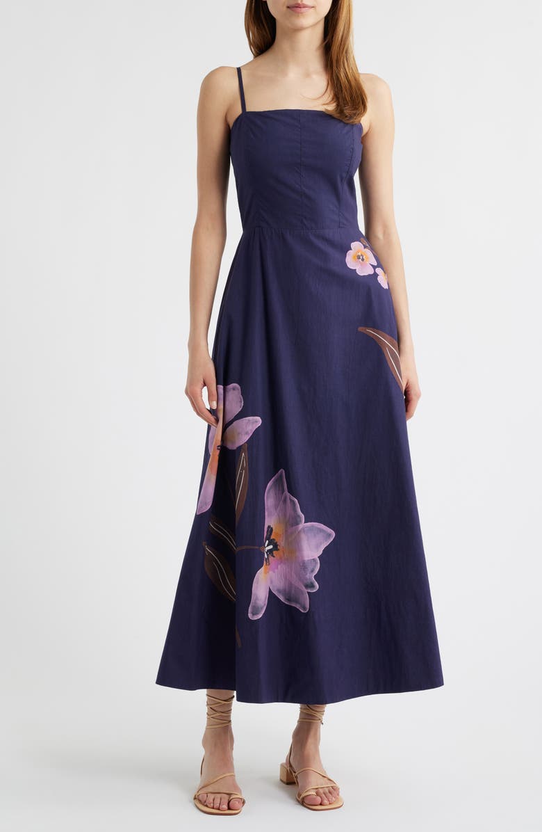 Riley Placed Floral Organic Cotton Poplin Dress
