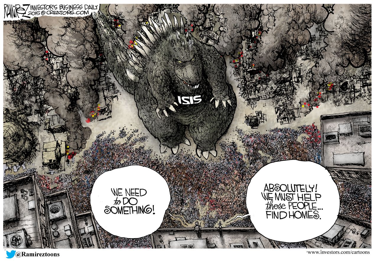 Editorial cartoon world ISIS Refugees