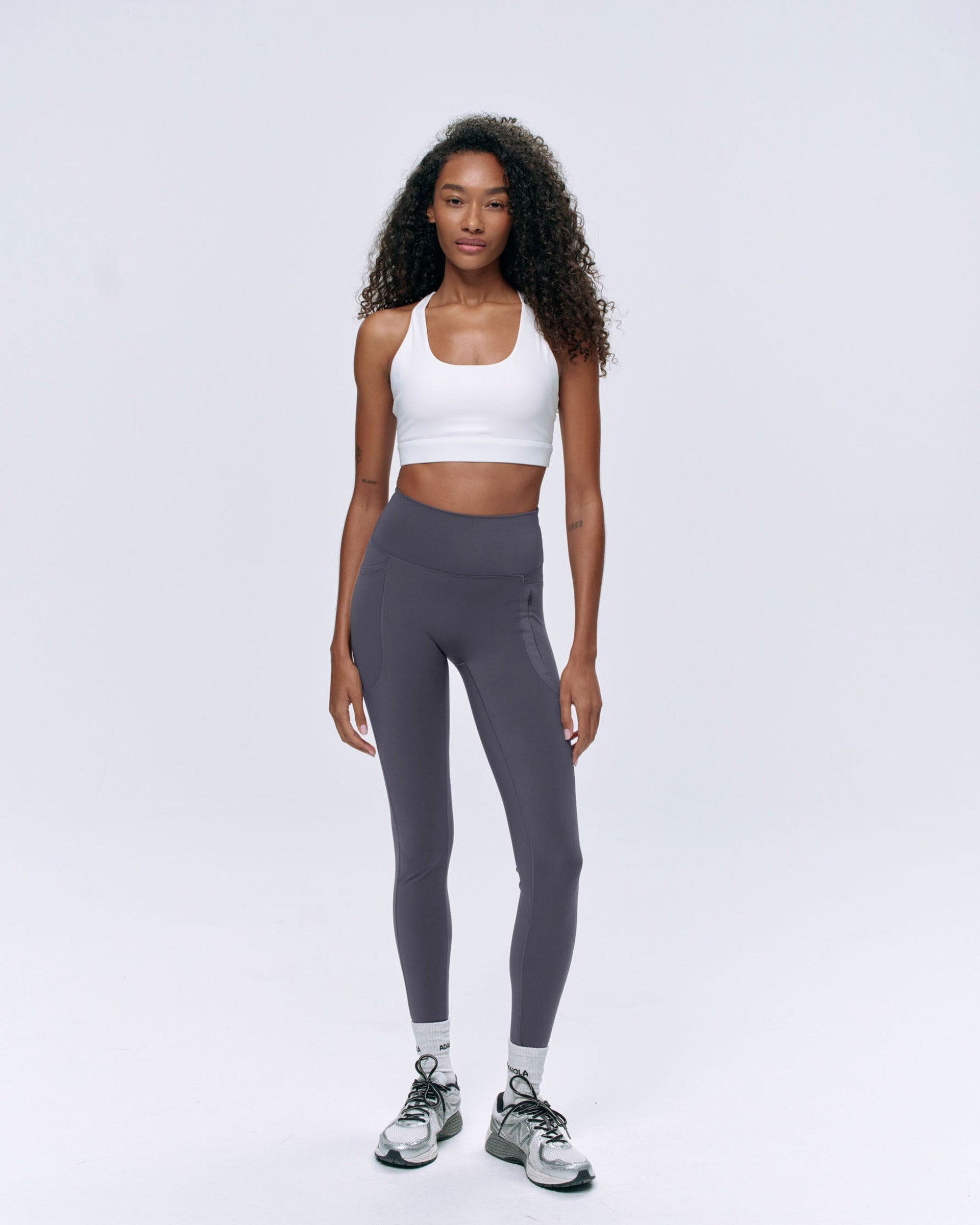 Ultimate Seam Detail Zip Pocket Leggings - Dark Grey