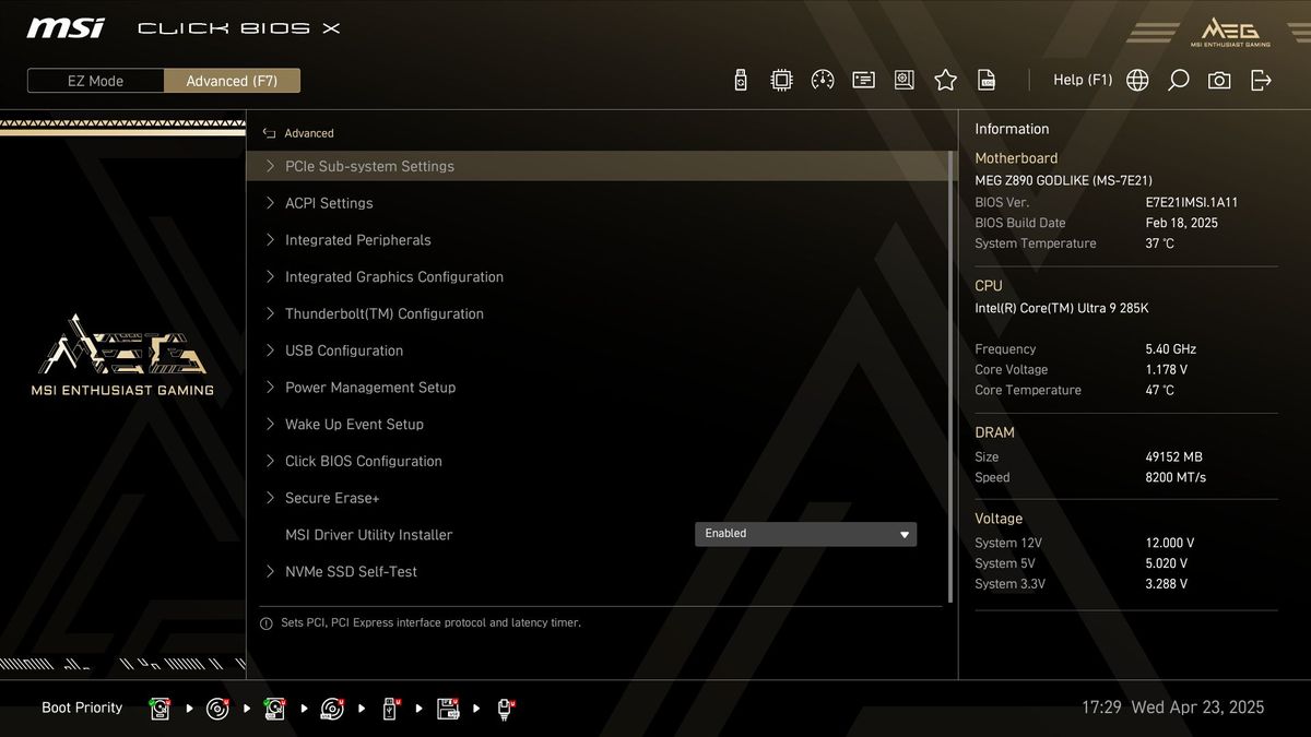 MSI Z890 Godlike