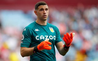 Aston Villa goalkeeper Emi Martinez