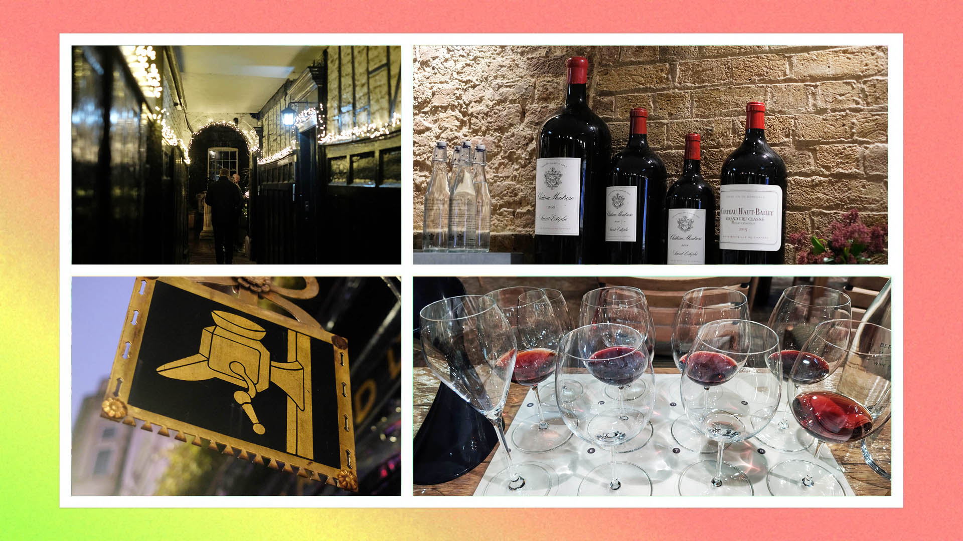 A set of photos from a wine tasting.