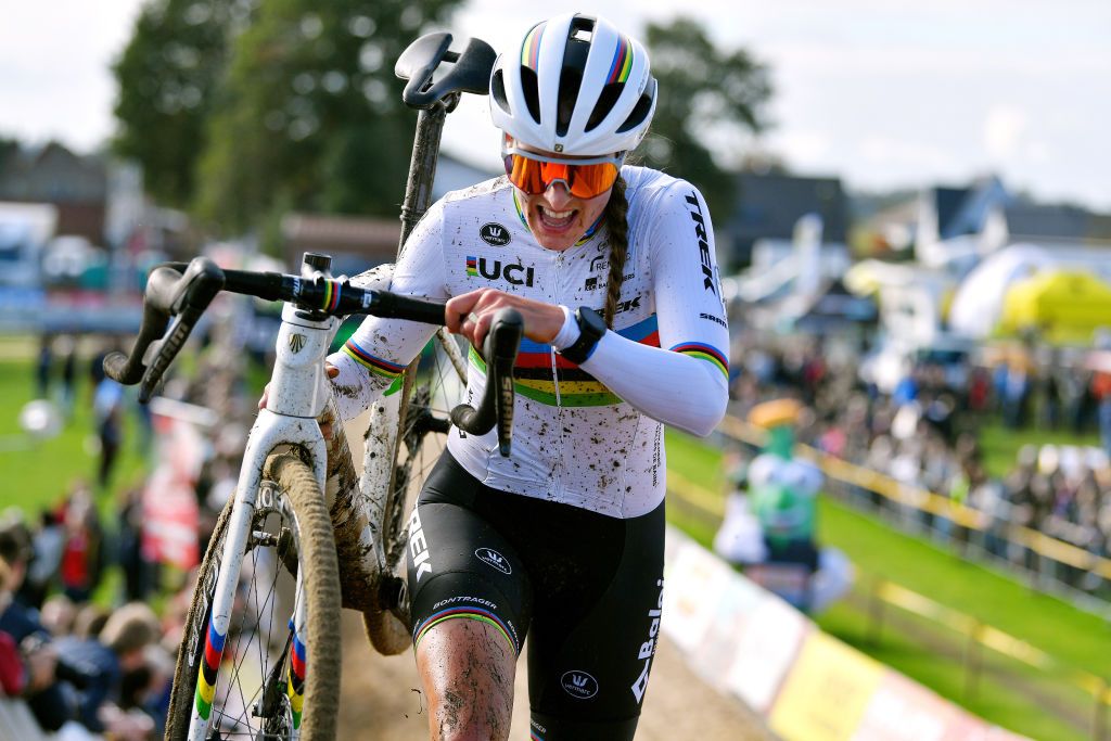 RUDDERVOORDE BELGIUM OCTOBER 23 Lucinda Brand of The Netherlands and Team Baloise Trek Lions competes during the 35th Superprestige Ruddervoorde 2021 Womens Elite CX Superprestige2022 SPRuddervoorde on October 23 2021 in Ruddervoorde Belgium Photo by Luc ClaessenGetty Images