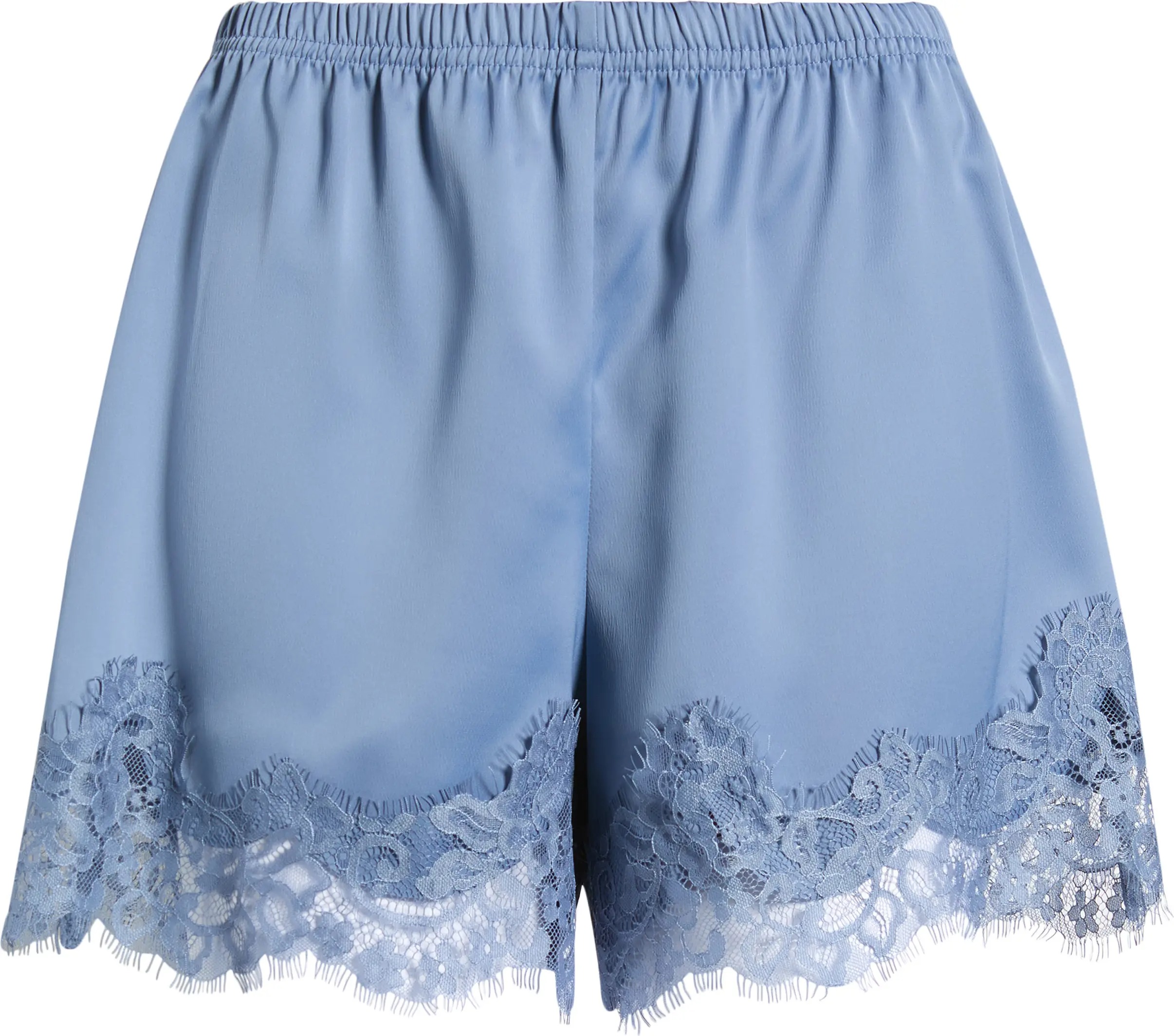 Open Edit, Lace Trim Satin Shorts