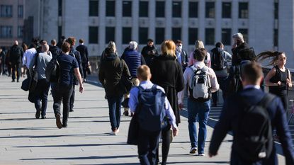 Commuters trudging to work