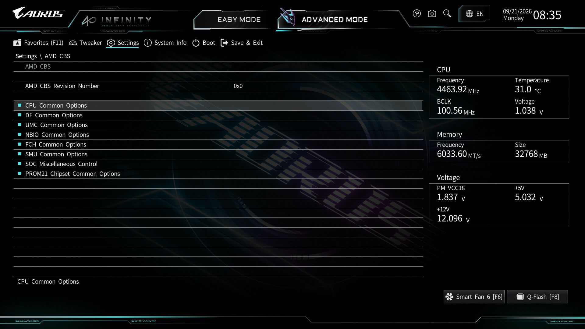 Gigabyte X870 Aorus Infinity - BIOS images