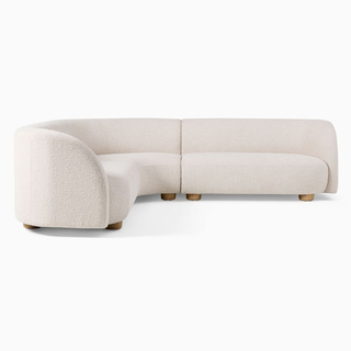 curved white sectional