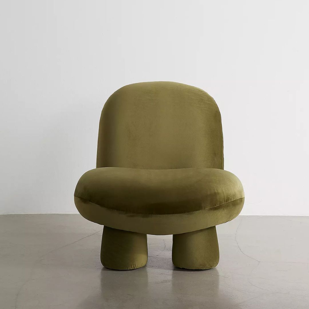 green velvet bubble chair