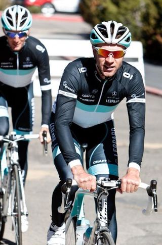 Jens Voigt (Leopard Trek) heads out to loosen up the legs.