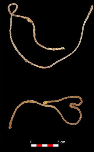 Fragments of sinew bowstrings from the Cave of Los Murciélagos in Albuñol, the oldest bowstrings found so far in Europe.