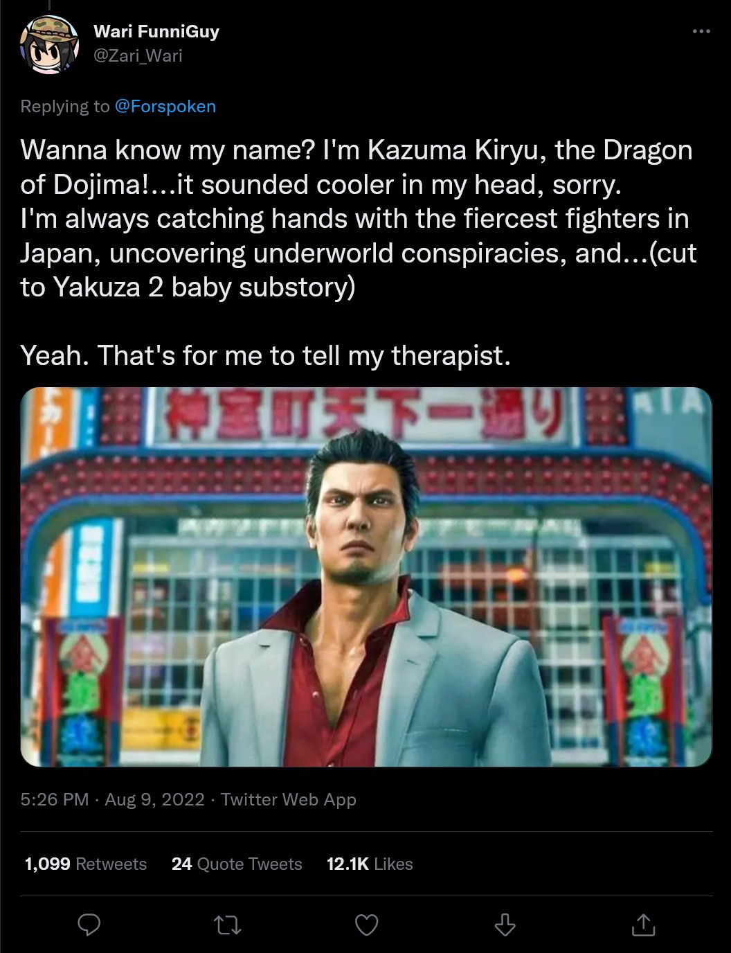 Yakuza tweet