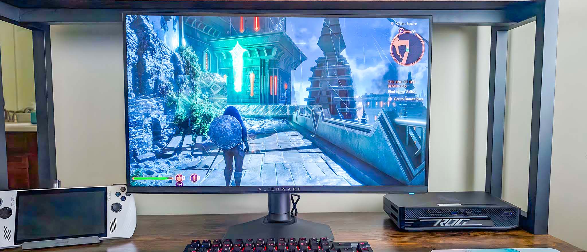 Alienware AW2725QF displaying Dragon Age: The Veilguard.