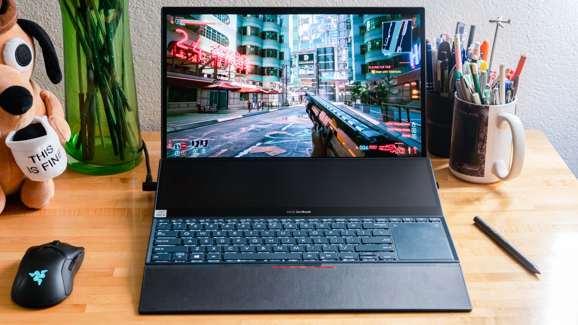 Asus ZenBook Pro Duo 15 OLED running video games