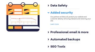 HostGator's webpage discussing additional security via SiteLock