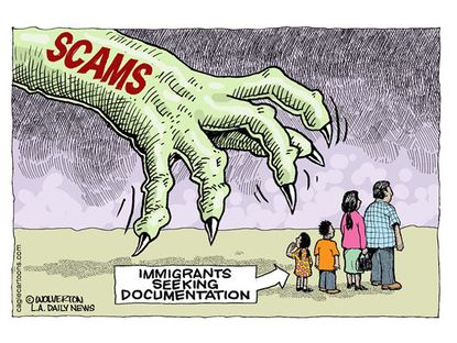 Political cartoon immigration U.S.