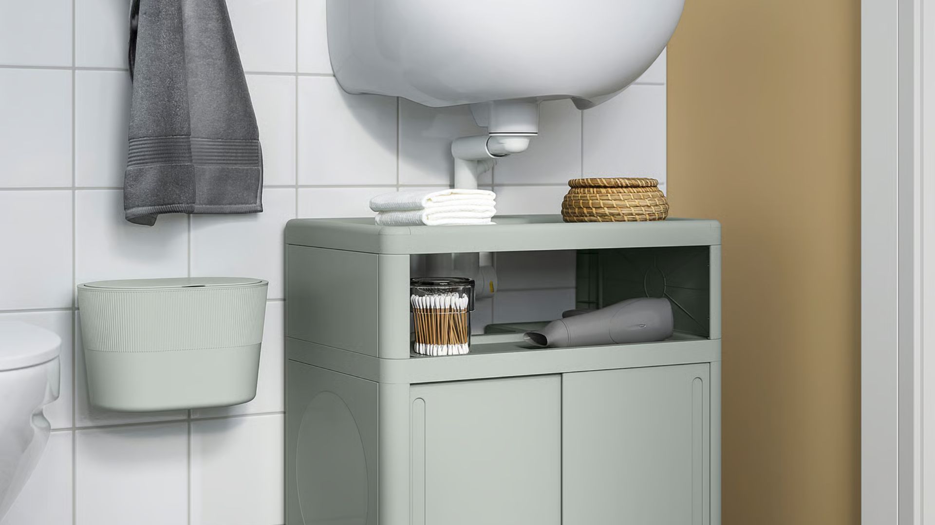 IKEA’s new $4 wall-mounted trash can finally fixes my least favorite part of cleaning the bathroom
