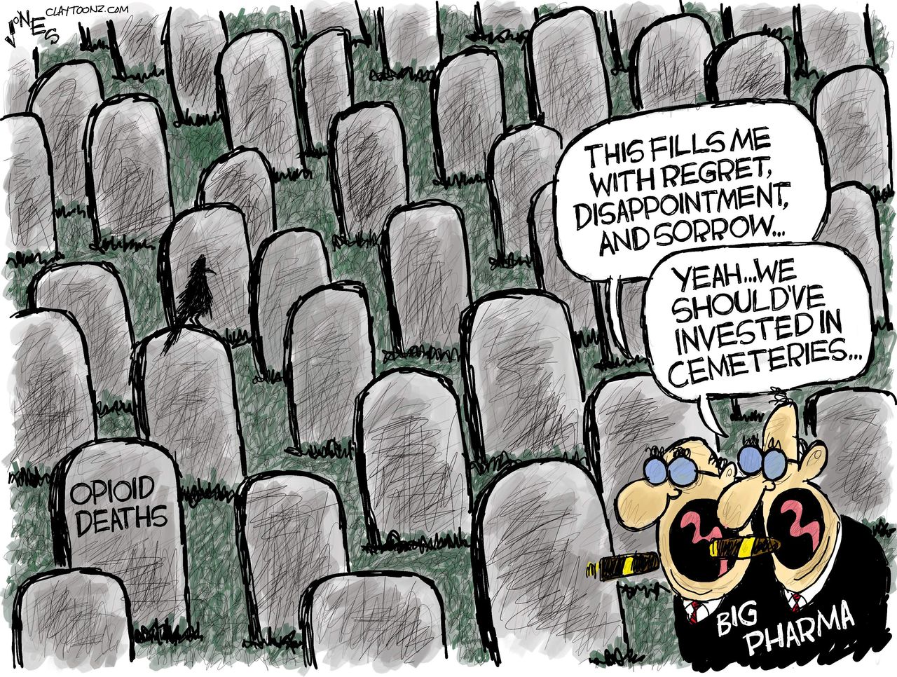 Editorial Cartoon U.S. opioid deaths big pharma