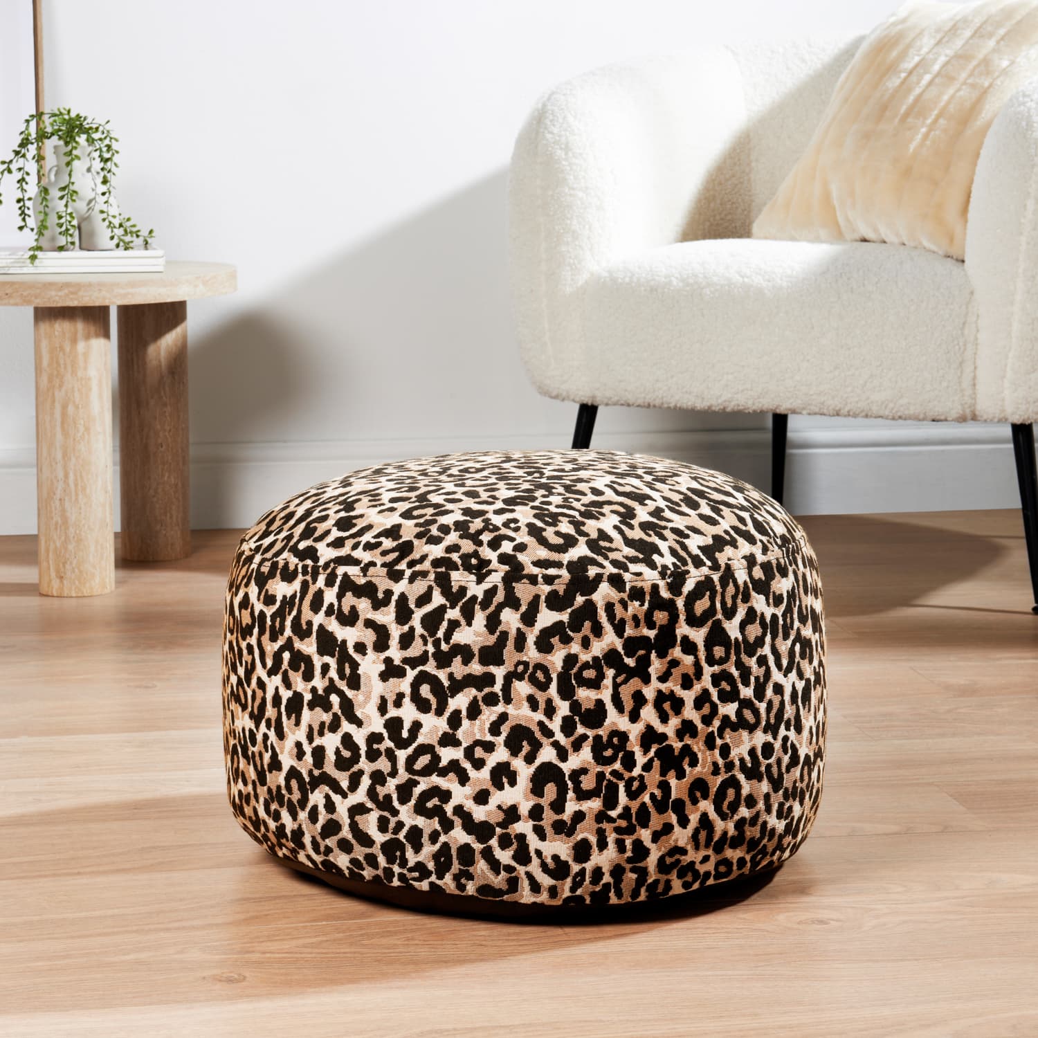Home Collection Animal Print Inflatable Footstool - Leopard