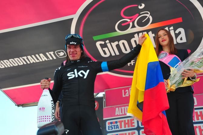Rigoberto Uran (Sky Procycling) on the podium