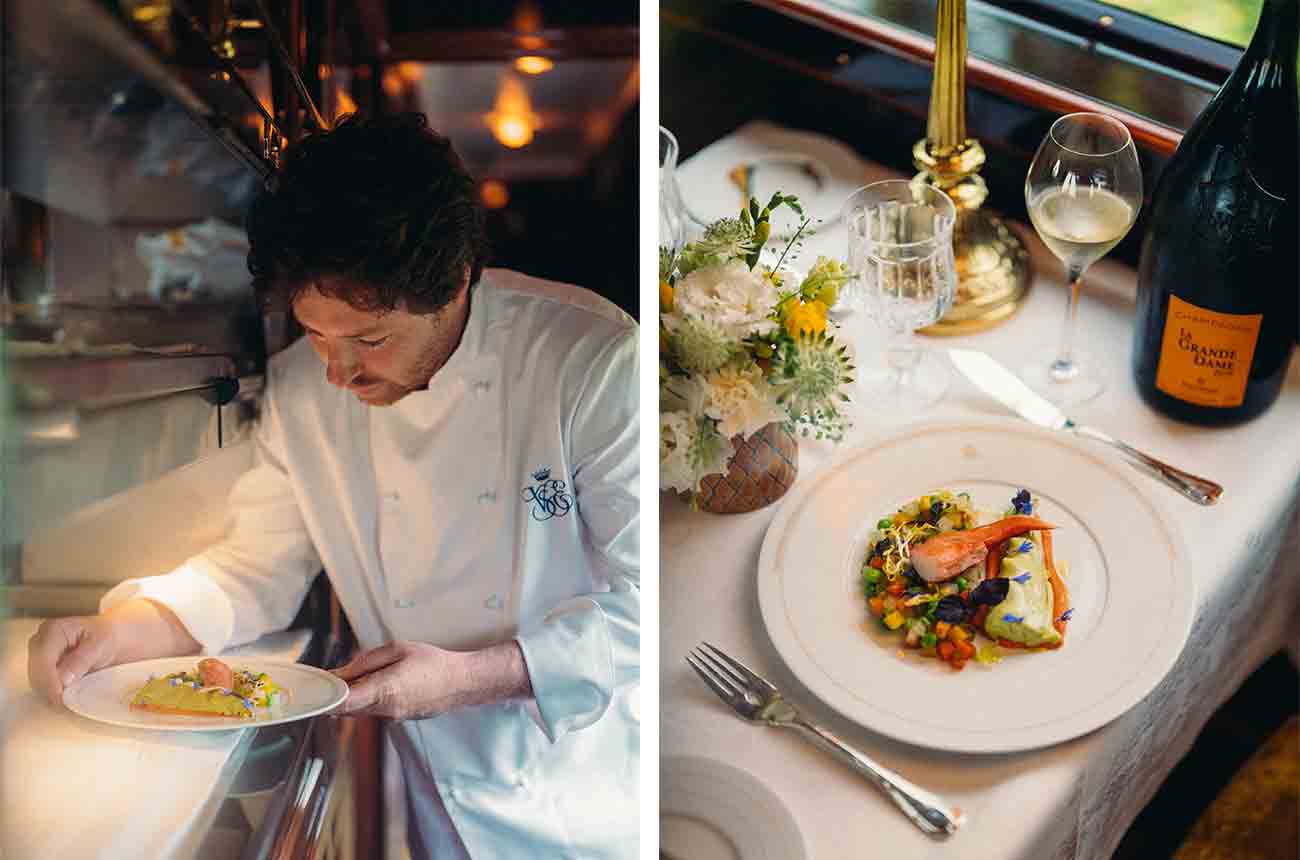 Michelin-starred celebrity chef Jean Imbert prepares meals on Veuve Clicquot's Solaire Journey