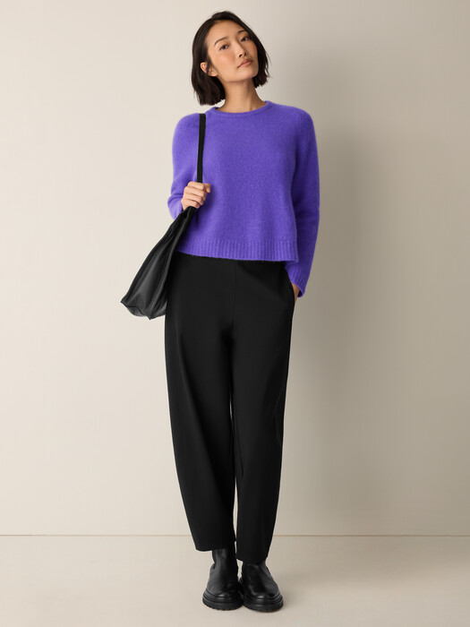 Cashmere Silk Boucle Bliss Crew Neck Top