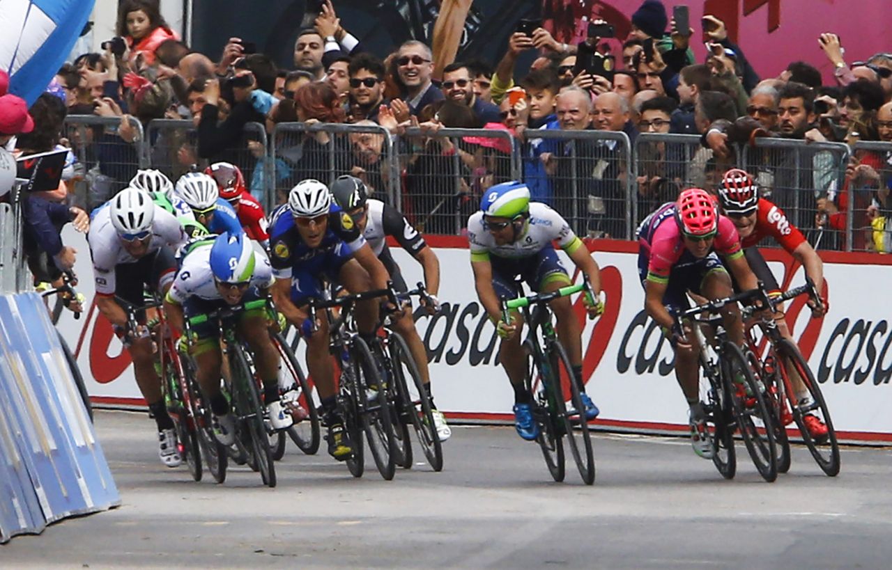 The sprint is opened up round the final bend