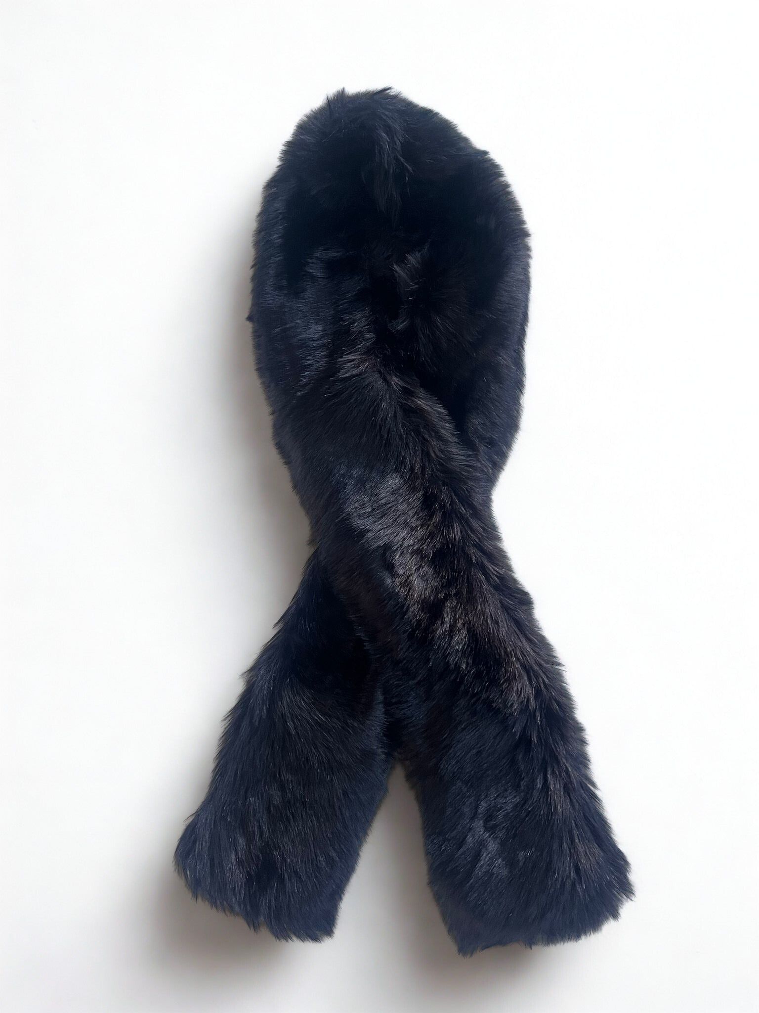 Faux Fur Scarf Natural Black - One Size