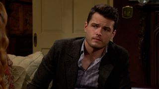 Michael Mealor as Kyle deep in thought in The Young and the Restless