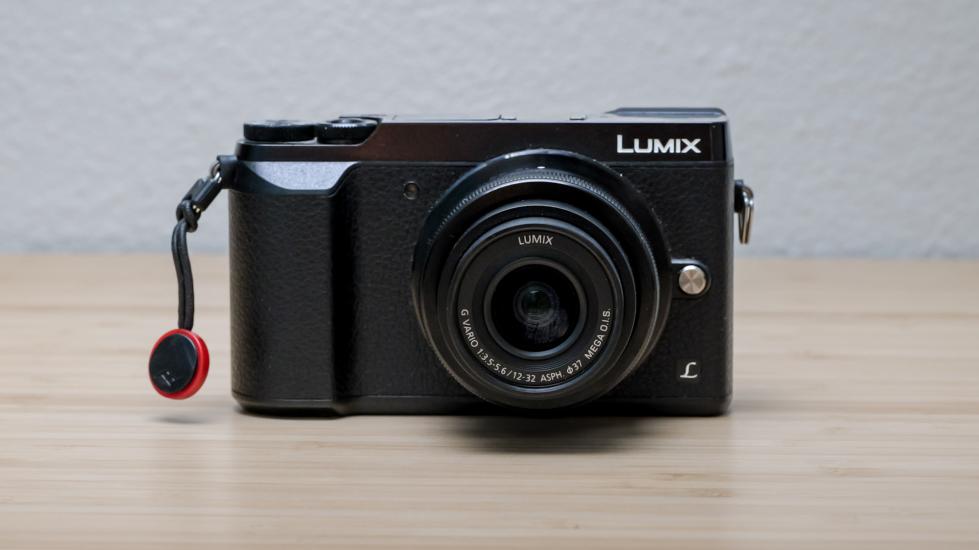 The Lumix GX85 on a worktop
