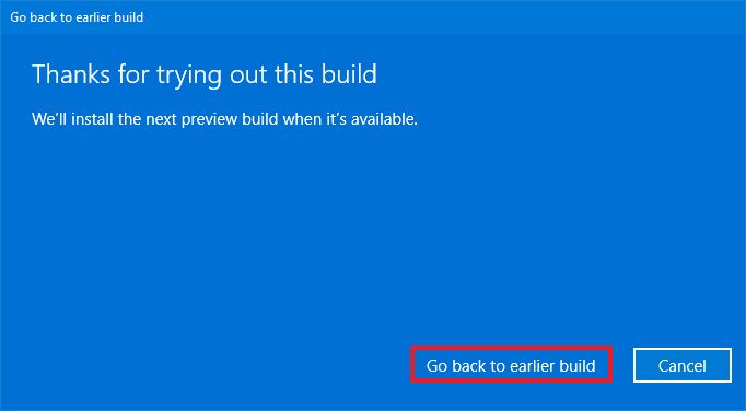 Windows 10 rollback version fix camera