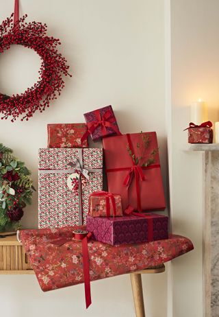 red wrapping paper for christmas by john lewis