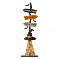 Glitzhome 42" Lighted Halloween Witch's Broom Porch Decor: was $106 now $29 @ Michael's