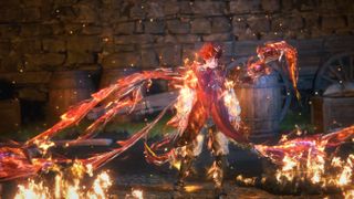Final Fantasy XVI: Der neue Trailer führt unter anderen den Charakter Joshua ein, der sich dazu bereit macht mit Eikon Phoenix einen mächtigen Feuerangriff zu entfesseln