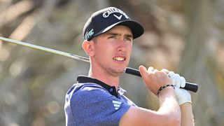 Tom McKibbin takes a shot at the Ras Al Khaimah Championship