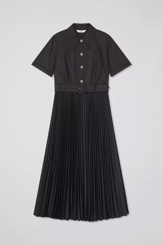 L.K.Bennett, Cally Black Pleated Shirt Dress