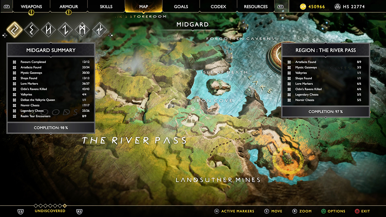 God of War - The River Pass map