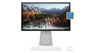 best aio PC HP Chromebase All-in-One 22 against a white background