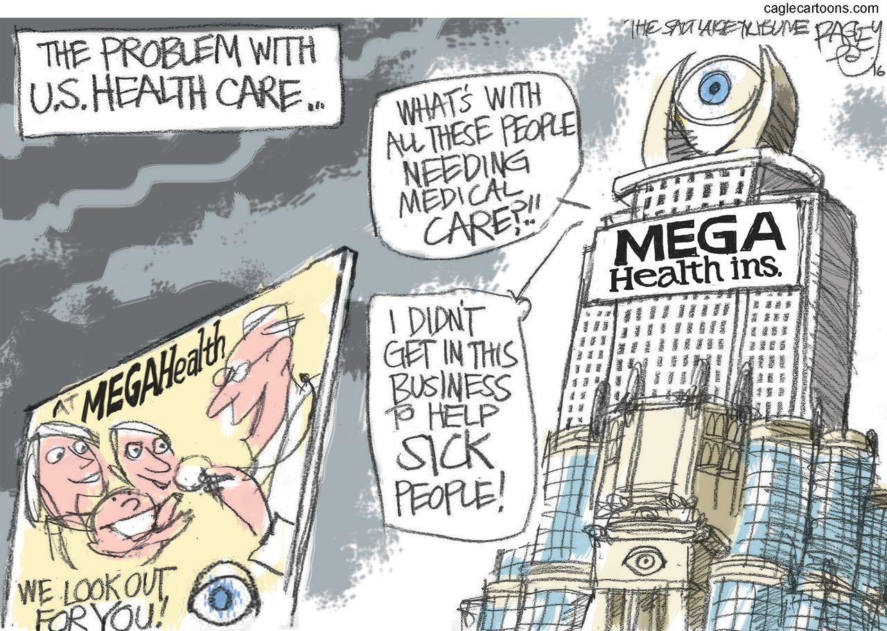 Editorial cartoon U.S. Big Pharma